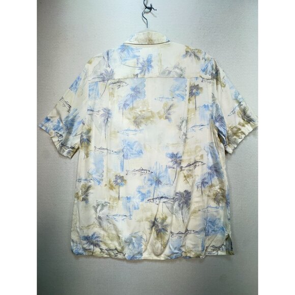 Batak Bay Mens Hawaiian Button Up Shirt Size M Tropical Short-Sleeve - Picture 10 of 12